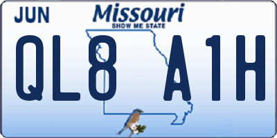 MO license plate QL8A1H