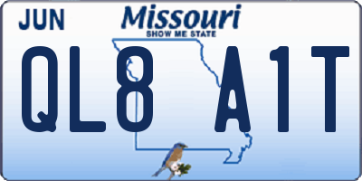 MO license plate QL8A1T