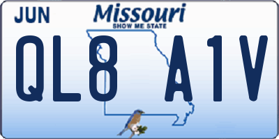 MO license plate QL8A1V