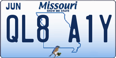 MO license plate QL8A1Y