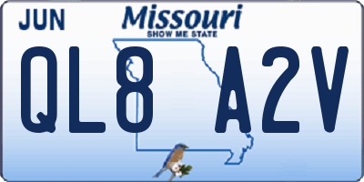 MO license plate QL8A2V