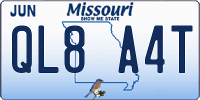 MO license plate QL8A4T