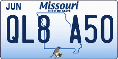 MO license plate QL8A5O