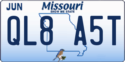 MO license plate QL8A5T