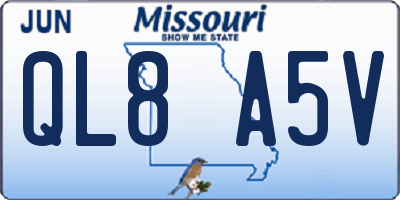 MO license plate QL8A5V