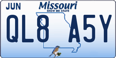 MO license plate QL8A5Y