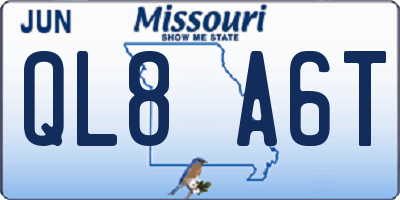 MO license plate QL8A6T