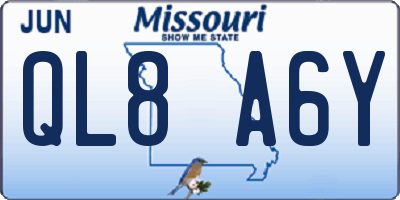 MO license plate QL8A6Y