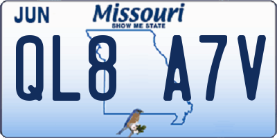 MO license plate QL8A7V