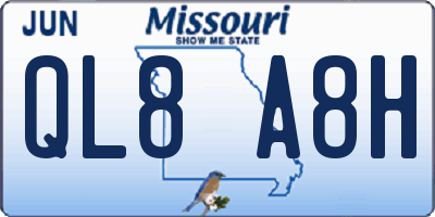 MO license plate QL8A8H