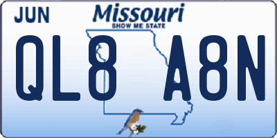 MO license plate QL8A8N