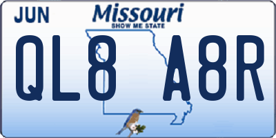 MO license plate QL8A8R