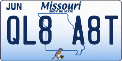 MO license plate QL8A8T
