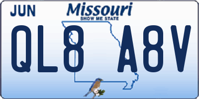 MO license plate QL8A8V