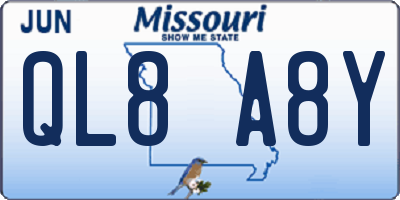 MO license plate QL8A8Y