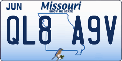 MO license plate QL8A9V
