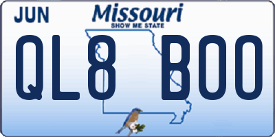 MO license plate QL8B0O