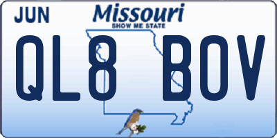 MO license plate QL8B0V