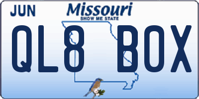 MO license plate QL8B0X