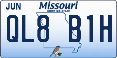 MO license plate QL8B1H