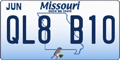 MO license plate QL8B1O