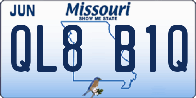 MO license plate QL8B1Q