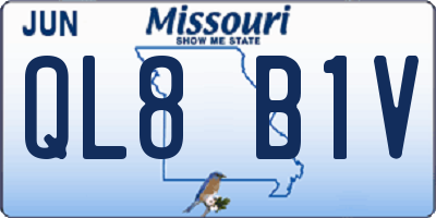 MO license plate QL8B1V