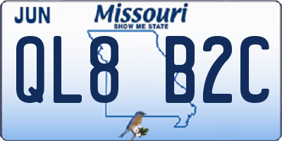MO license plate QL8B2C