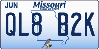 MO license plate QL8B2K