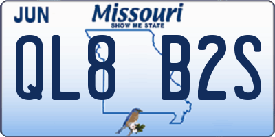 MO license plate QL8B2S