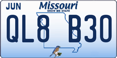 MO license plate QL8B3O
