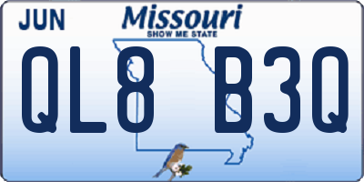 MO license plate QL8B3Q