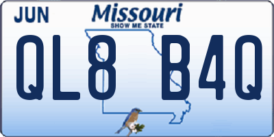 MO license plate QL8B4Q