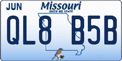 MO license plate QL8B5B