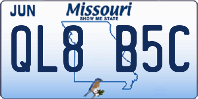 MO license plate QL8B5C