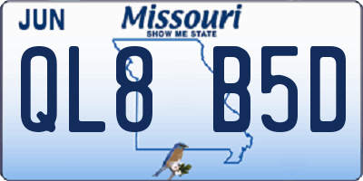 MO license plate QL8B5D