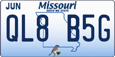 MO license plate QL8B5G