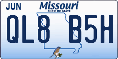 MO license plate QL8B5H