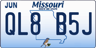 MO license plate QL8B5J