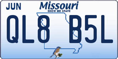 MO license plate QL8B5L