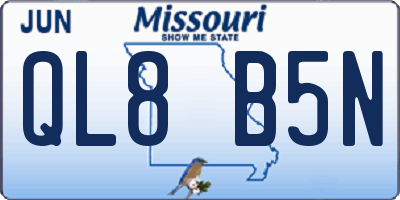 MO license plate QL8B5N