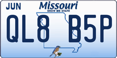 MO license plate QL8B5P