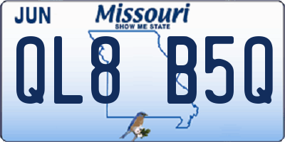 MO license plate QL8B5Q