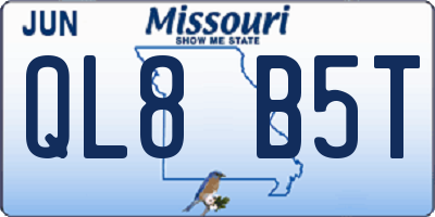 MO license plate QL8B5T