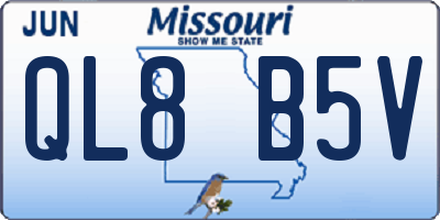 MO license plate QL8B5V