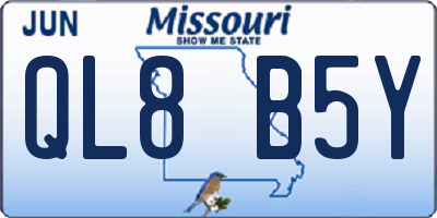 MO license plate QL8B5Y
