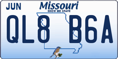 MO license plate QL8B6A
