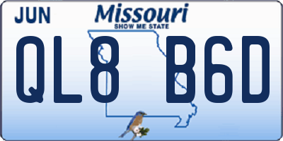 MO license plate QL8B6D