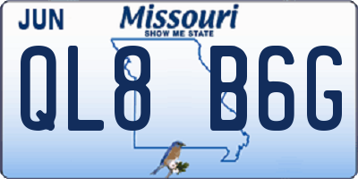 MO license plate QL8B6G