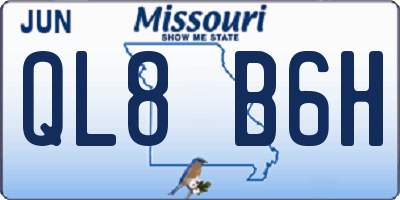 MO license plate QL8B6H